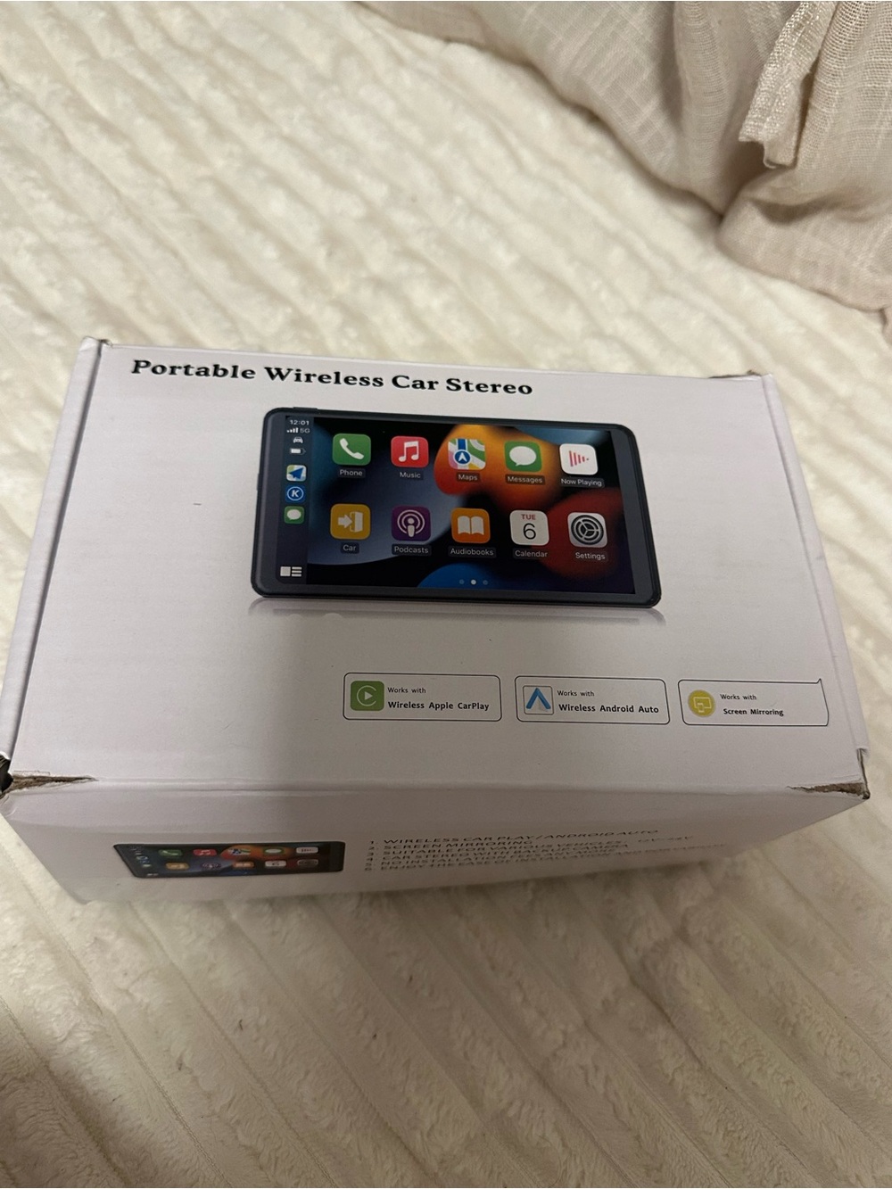 Portable Wireless Car Stereo 7" Touchscreen - Black
